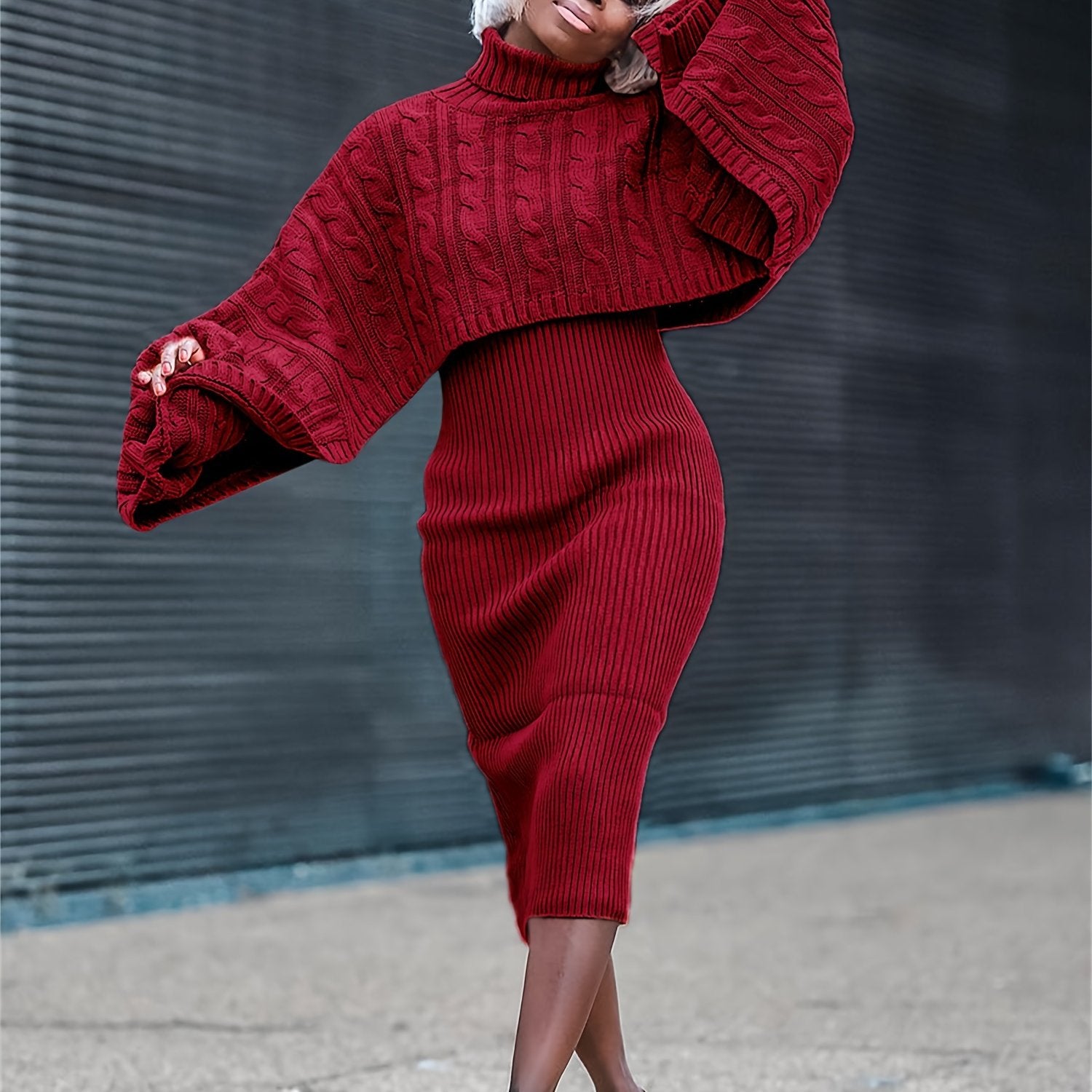 Cape Sleeve Sweater Dress – Cute & Classy Looks
