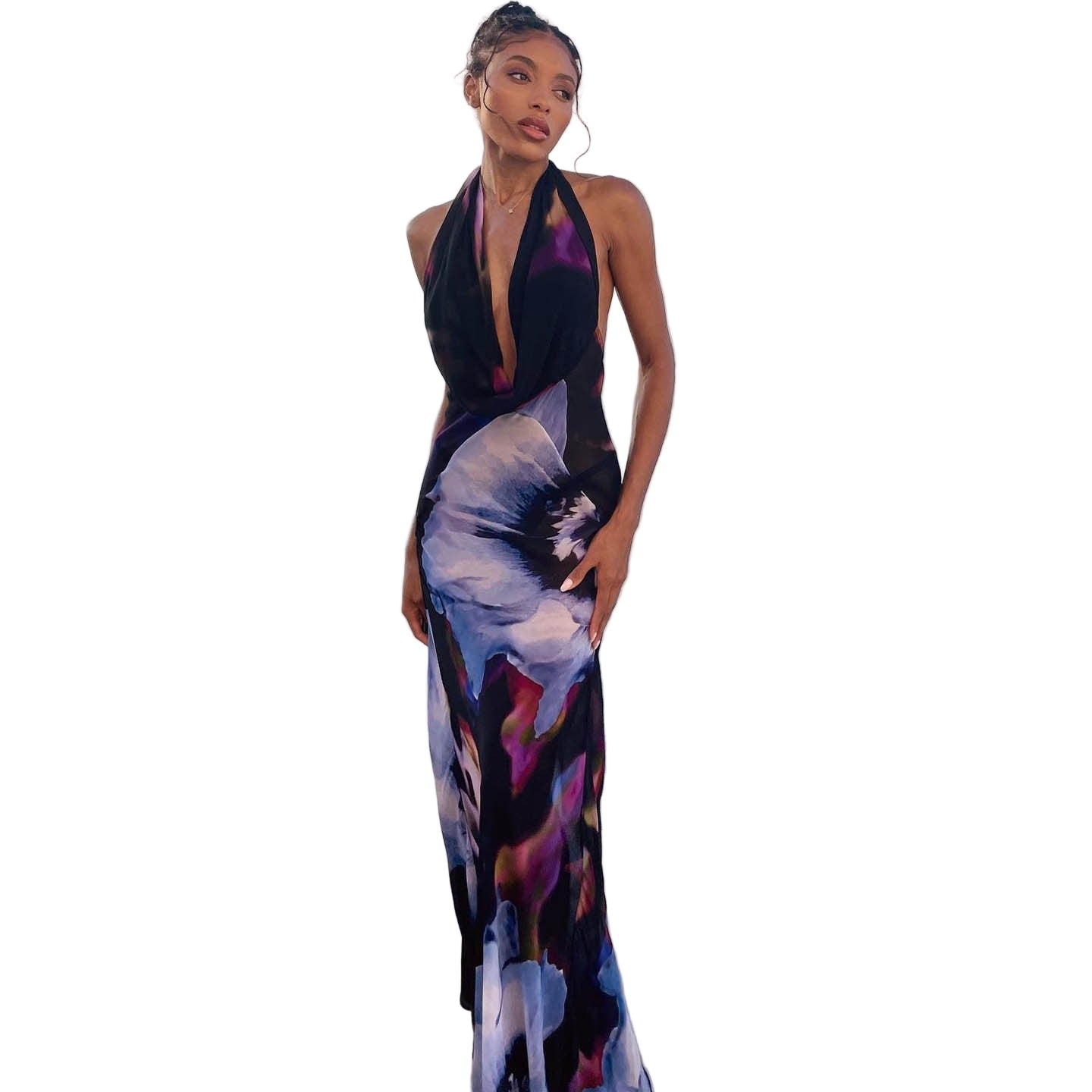 Gowns Backless Printed Hanging sun dress – Cute & Classy Looks