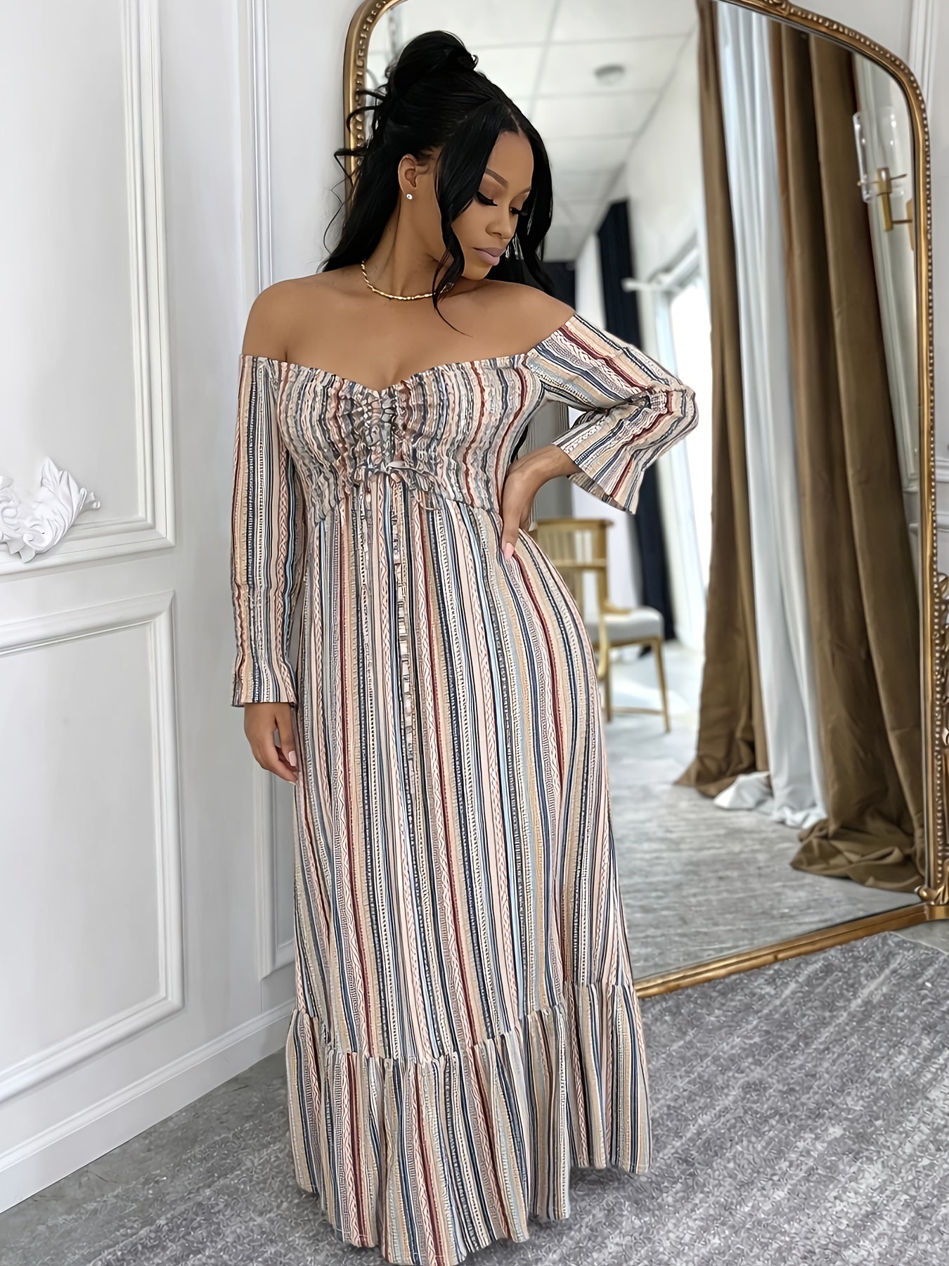 striped ruched dress House of Sunny Striped Ruched Mesh Dress | Yellow/Stripe | Size 12