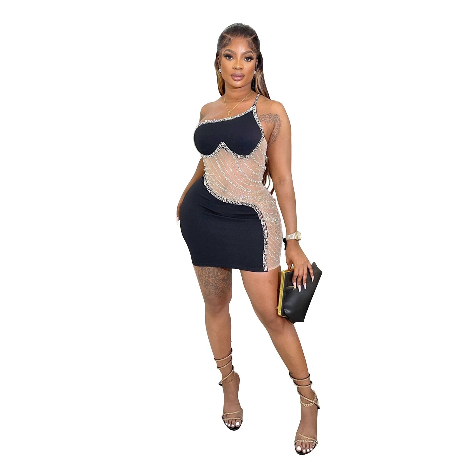 party see through dresses Sexy Nightclub Halter Strapless Slim See Through Evening Dresses - See Through Dress and Prom Dress price